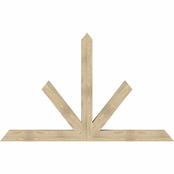 Ekena Millwork Saratoga Rough Sawn Timber Gable Bracket, Douglas Fir, 96"W x 60"H x 6"D x 6"F, 15/12 Pitch GBW096X60X0606SAR00RDF - main